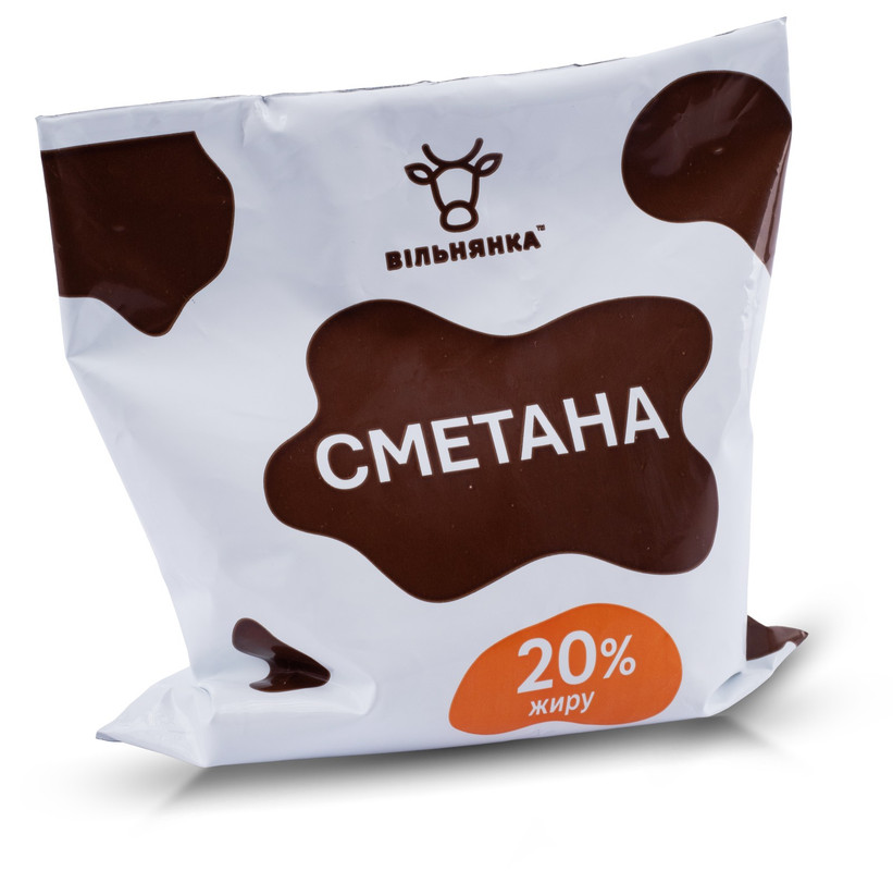 Сметана ВІЛЬНЯНКА плівка поліетиленова, 20%, 400г
